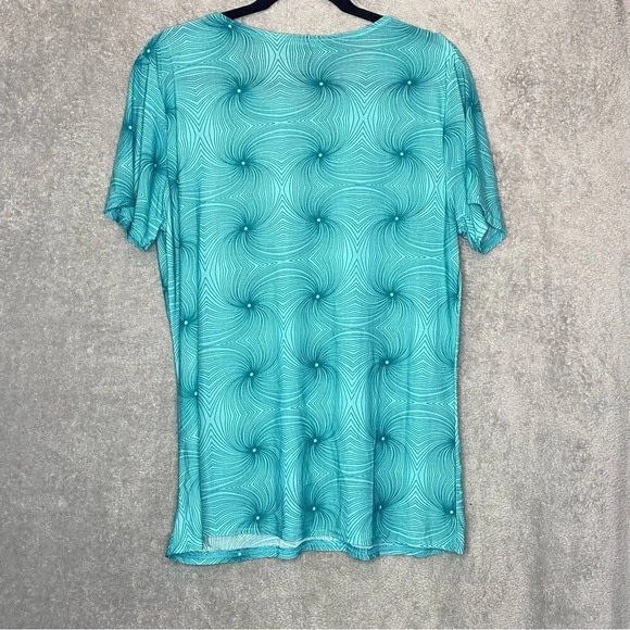 DC Classic XL XXL Top Shirt Blue Las Vegas Hearts Short Sleeve Scoop Neck P15 - Picture 4 of 7